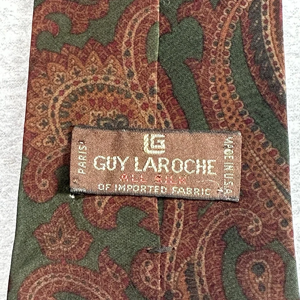 Vintage Guy Laroche Paris Silk‎ Paisley Tie – Valentino Italian Silk Fabric
